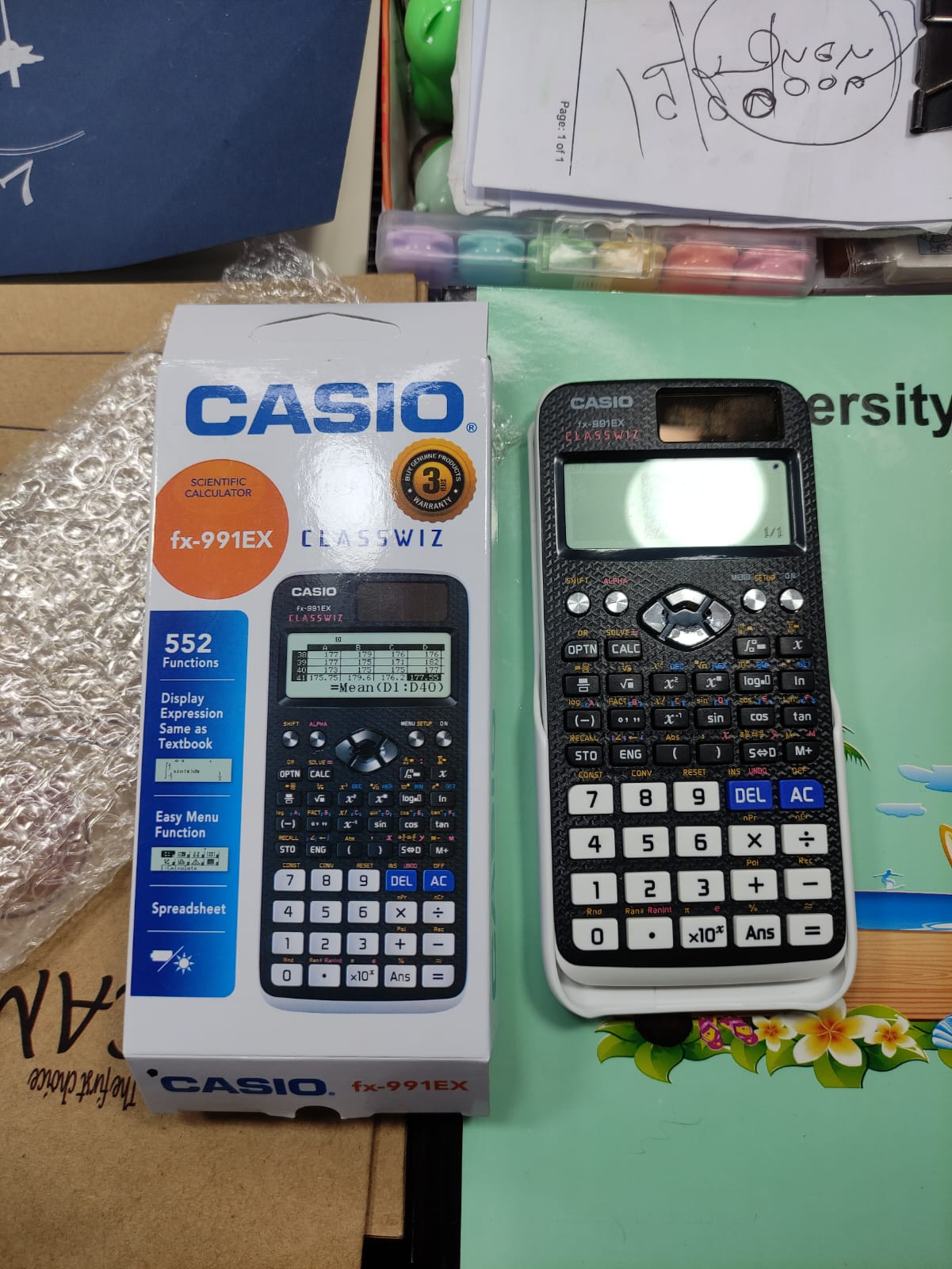 Picture of Casio Scientific Calculator (fx-991EX), 552 Functions, 1 Year Warranty