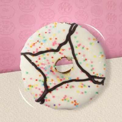 Picture of Donut white chocolate &color Rice