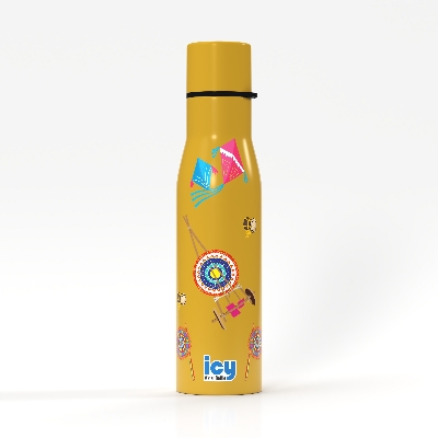 Picture of SS Single Wall Water Bottle 650ML-Yellow (Boishakhi-2)