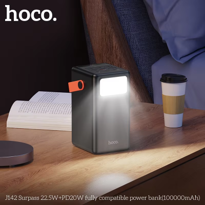 Picture of HOCO MMJ-20 PD 20W Fast Charging 100000mAh (1 Lakh mAh) Power Bank With Flash Light Portable Charging Station With 14 Days Free Return & 3 Months Warranty