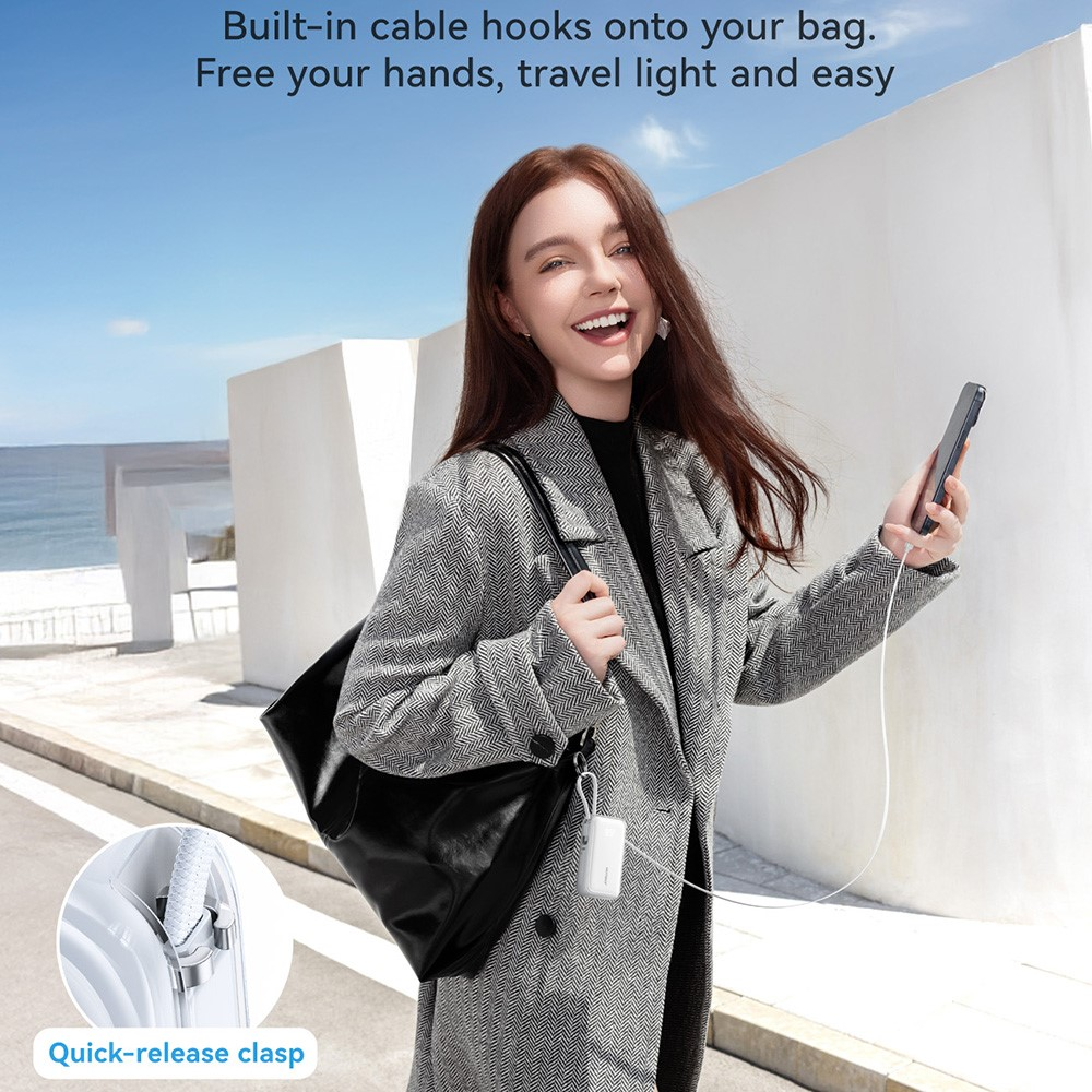 Picture of JOYROOM JR-PR2L 35W Mini 10000mAh Power Bank with Built-in Retractable Type-C Cable + Lightning Cable