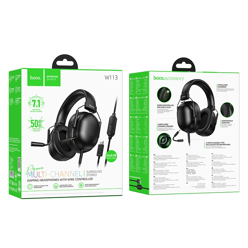 Picture of Hoco W113 Dynamic Gaming Headphones | 7.1 Surround Sound | 50mm Drivers | USB Connection