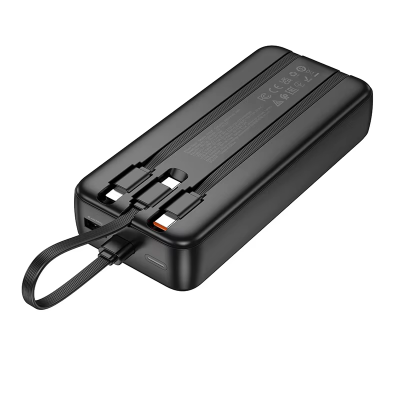 Picture of HOCO J132A 22.5W+PD20W Fast Charging 20000mAh Capacity Power Bank With 3 Cables - Black