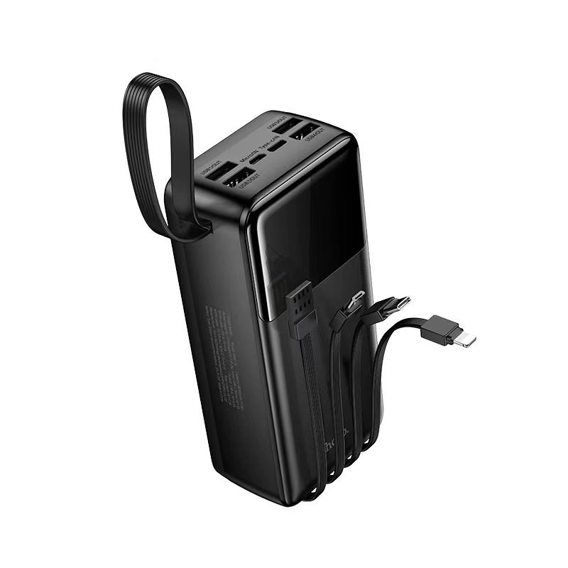 Picture of Hoco MMJ-13 Intelligence Balance 30000mAh Power Bank with Built in 4 Cables - Black