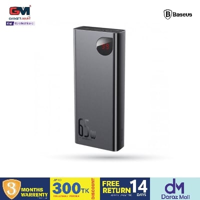 Picture of Baseus Adaman Metal Digital Display 65W Quick Charge 20000mAh Power Bank - Black
