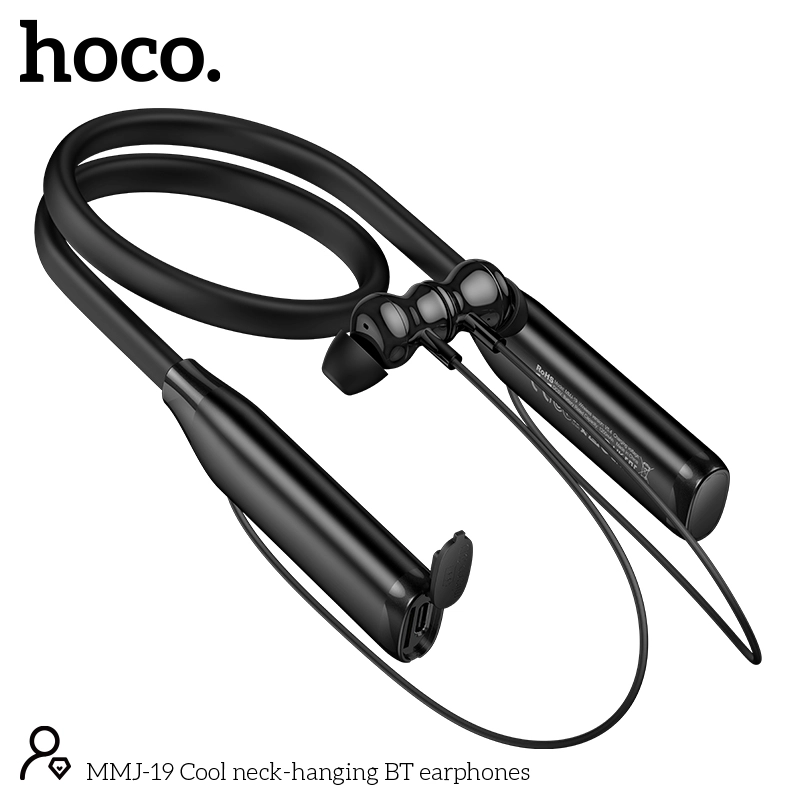 Picture of Hoco MMJ19 Long Lasting Battery Life Bluetooth Neck Mounted Earphone | 200-Hour Talk/Music Time - Black