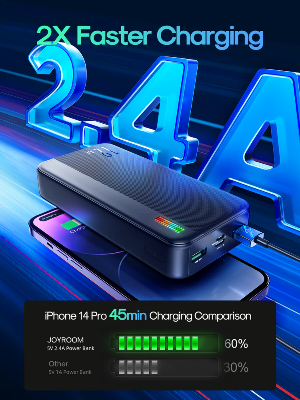 Picture of Joyroom JR-T017 12W fast Charging Dazzling Series 20000mAh Power Bank - Black