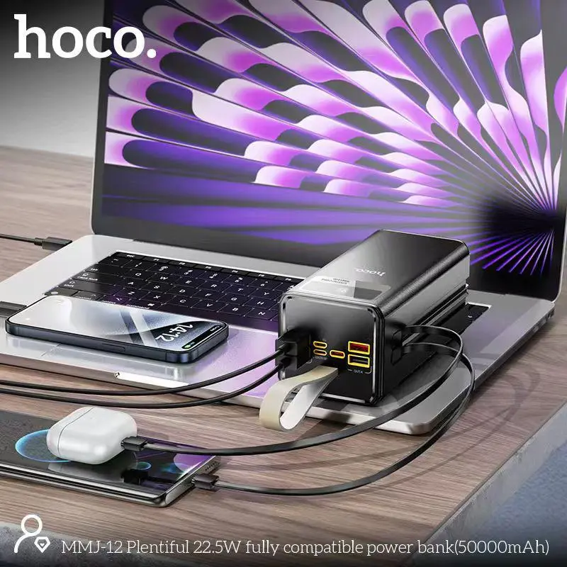 Picture of Hoco MMJ12 22.5W Fully Compatible 50000mAh Power Bank- Black