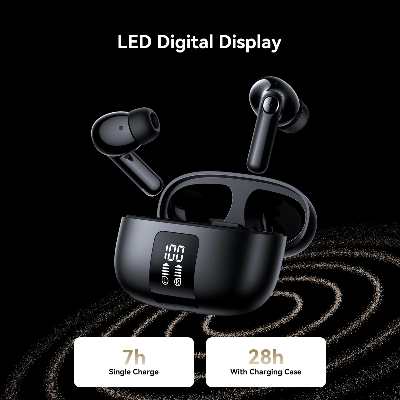 Picture of JOYROOM JR-FN3 ANC+ENC Active Noise Cancelling Wireless Earbuds - Black