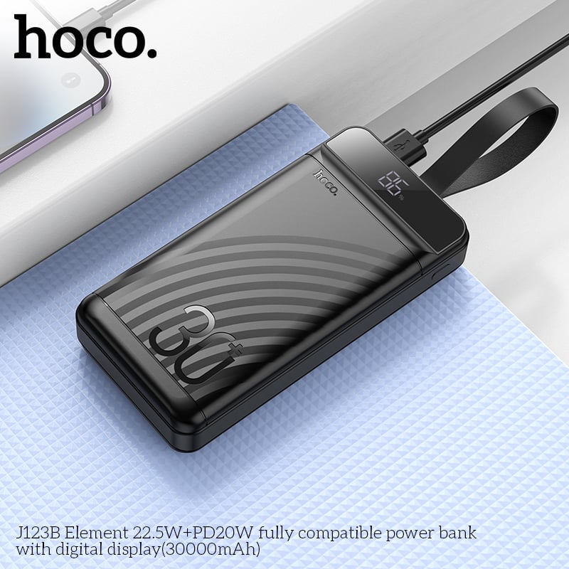 Picture of HOCO MMJ-26 Element 22.5W+PD20W Digital Display Fast Charging 30000mAh Big Capacity Power Bank - Black
