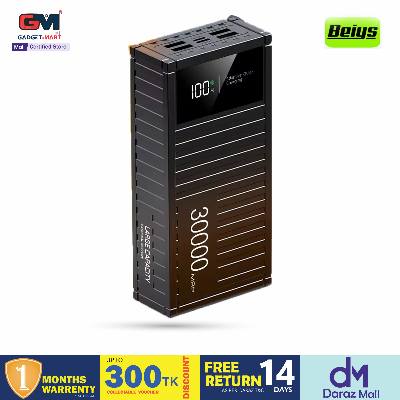 Picture of Beiys Container Series PD27W+ QC22.5W Fast Charging 50000mAh & 30000mAh With 4 USB Outputs and LED Display Power Bank - Black