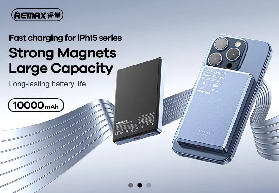 Picture of REMAX RPP-109 20W Ultra-Slim Metal Magnatic Wireless 10000mAh Power Bank