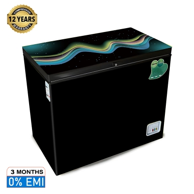Picture of VISION Glass Door Chest Freezer RE-250 Liter Black Star Sky Line