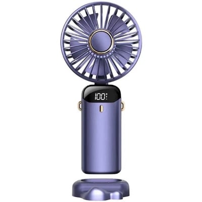 Picture of Portable Personal Fan – 5000mAh Rechargeable Battery, 5 Speed Settings with LED Display, 90° Adjustable 