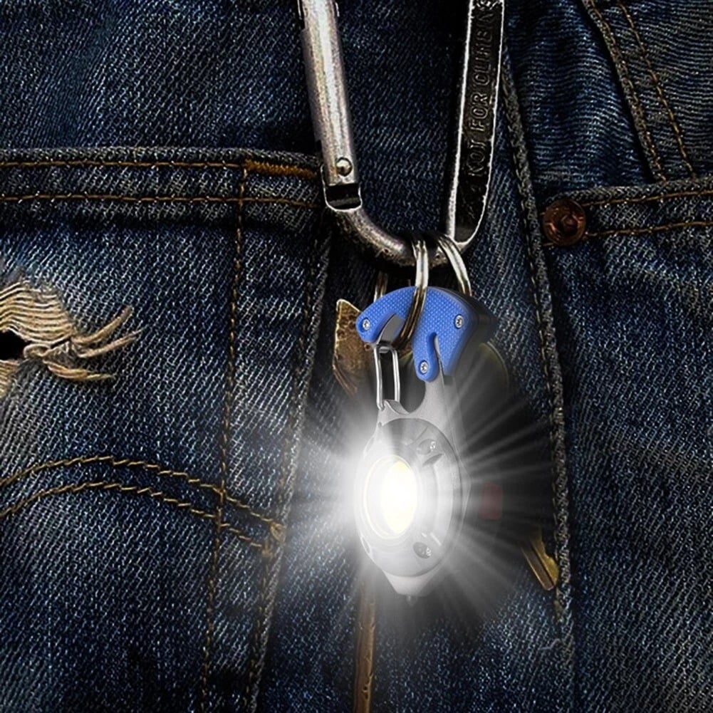 Picture of Multi-function LED Keychain Lights USB Charging Mini Screwdriver Hammer Outdoor Camping Lamp Keychain Light Blue New Black