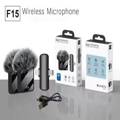 Picture of F15-2 New 2Mic Special Wireless Portable Microphone Reduction Reverb Mobile Phone Live Microphone Multicolor