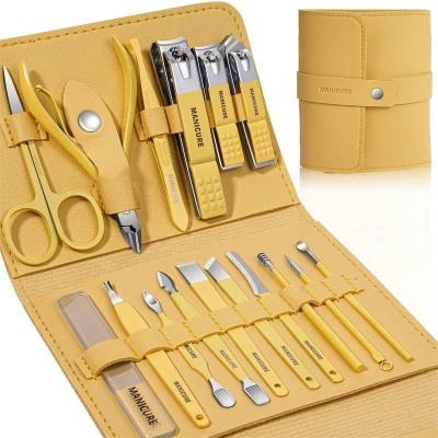 Picture of 16 Pcs Manicure Set Stainless Steel Nail Clippers Kit & Pedicure 