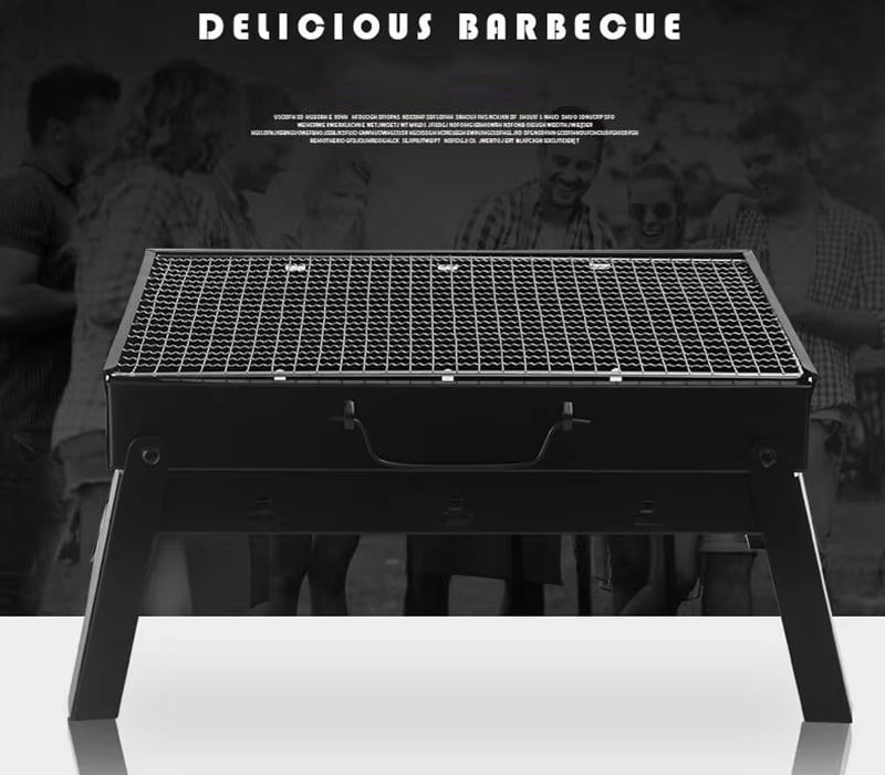 Picture of BAHELS Foldable Portable Charcole BBQ Grill, Stainless Steel Barbecue, Thickening And Stable, for Patio, Indoor, Outdoor Parties Black