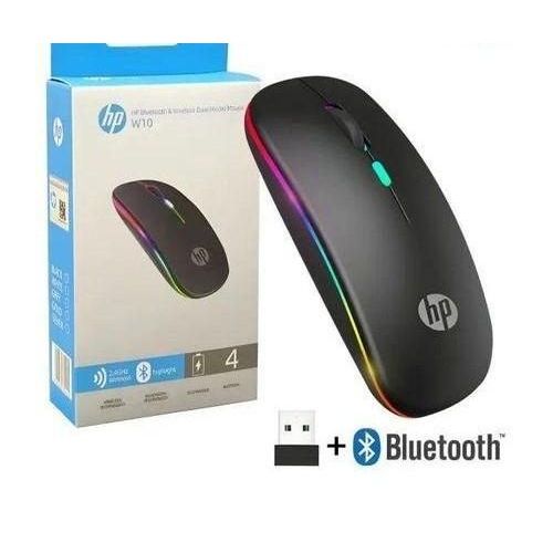 Picture of Hp W10 Wireless and Bluetooth Rechargeable Mouse with Led Light Black