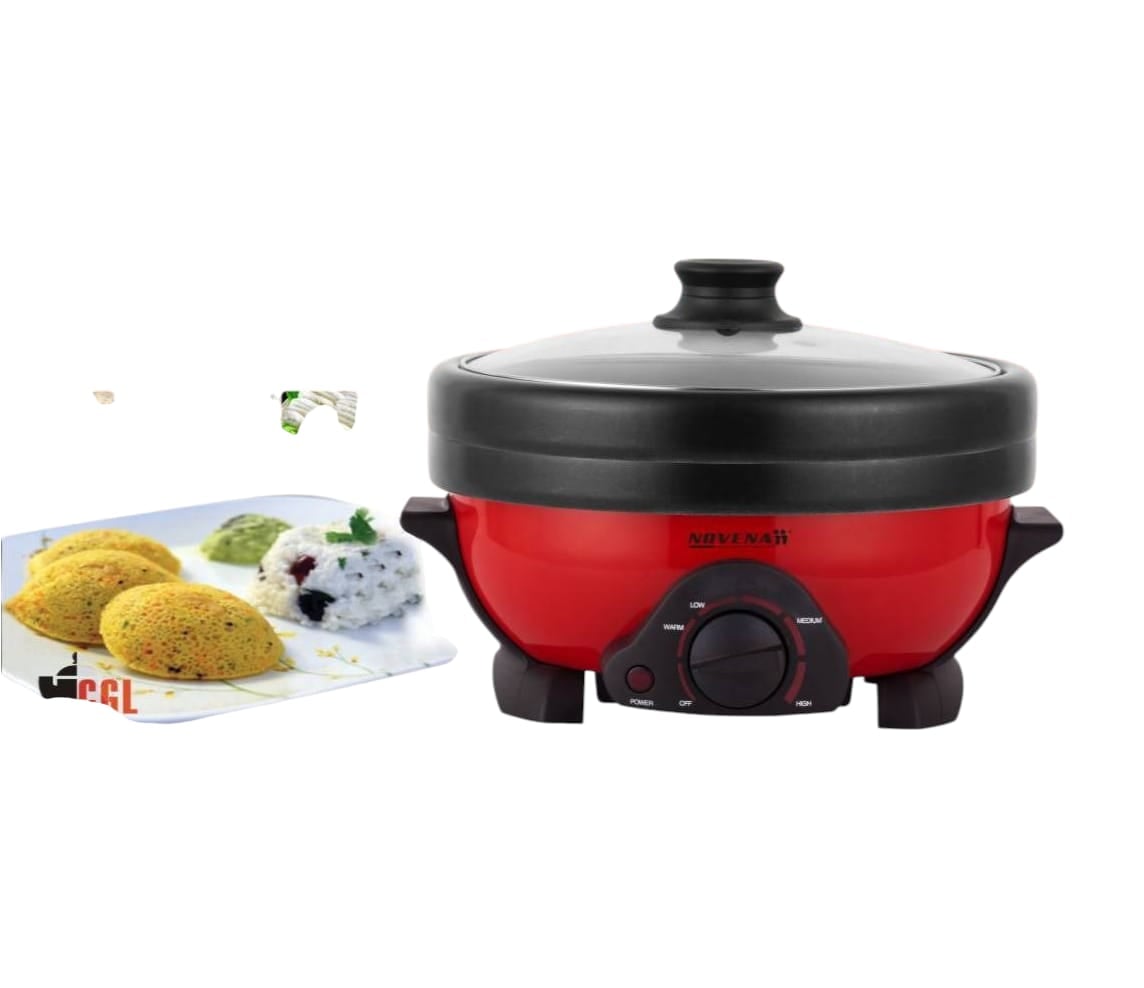 Picture of Novena Multi Cooker Double Pot Multi cooker, Electric Curry Cooker With Double Pot, Removable non-stick pan, Automatic cooking and warming system (3.5 LTR) 1000w Multicolor