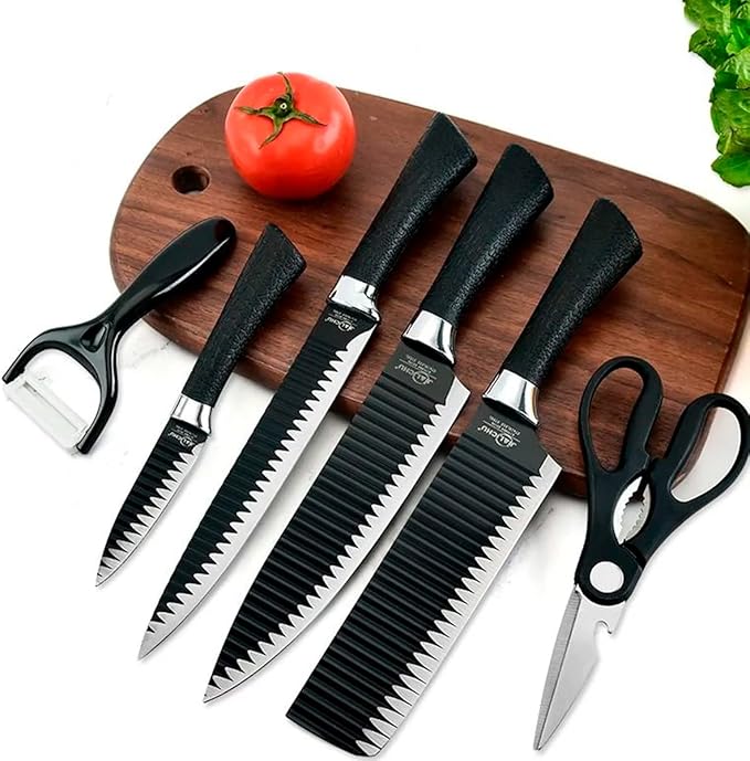 Picture of Kitchen Set 6 Pieces Professional Kitchen Stainless Steel Black