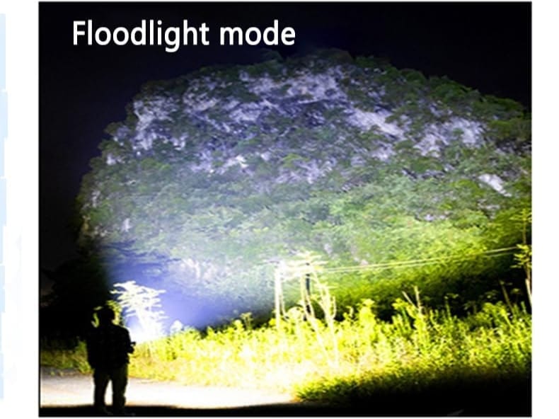 Picture of High brightness rechargeable flashlight, super bright waterproof long life tactical flashlight, 1.5km long beam, LCD power display, 5 modes, suitable for emergency, camping, hiking and so on. Black