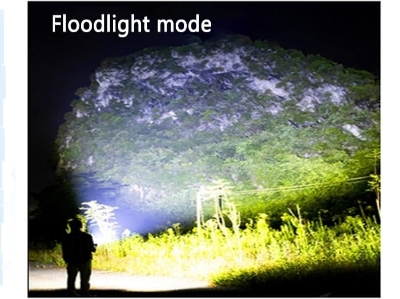 Picture of High brightness rechargeable flashlight, super bright waterproof long life tactical flashlight, 1.5km long beam, LCD power display, 5 modes, suitable for emergency, camping, hiking and so on. Black