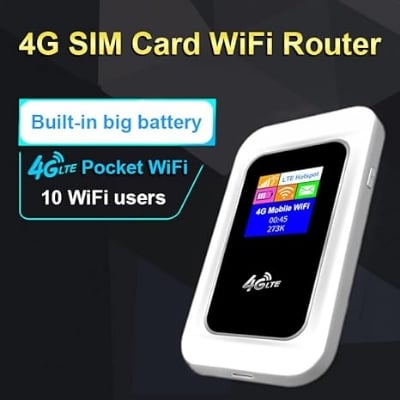 Picture of Emami ji High quality Exclusive Version Advanced Mobile Wi-Fi Hotspot Pocket Router With Digital Display White