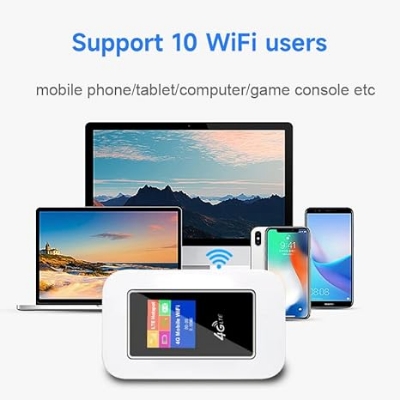 Picture of Emami ji High quality Exclusive Version Advanced Mobile Wi-Fi Hotspot Pocket Router With Digital Display White