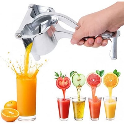 Picture of Aluminium Metal Fruit Press Manual Hand Press Juicer Manual Juicer Hand Juice Press Squeezer Machine Fruit Juicer Extractor Kitchen Fruit Press Tool Silver