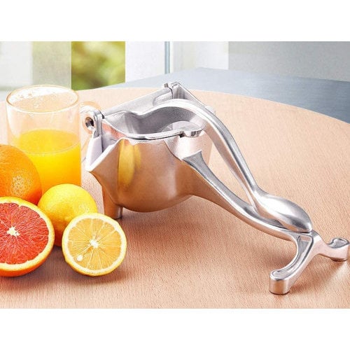 Picture of Aluminium Metal Fruit Press Manual Hand Press Juicer Manual Juicer Hand Juice Press Squeezer Machine Fruit Juicer Extractor Kitchen Fruit Press Tool Silver