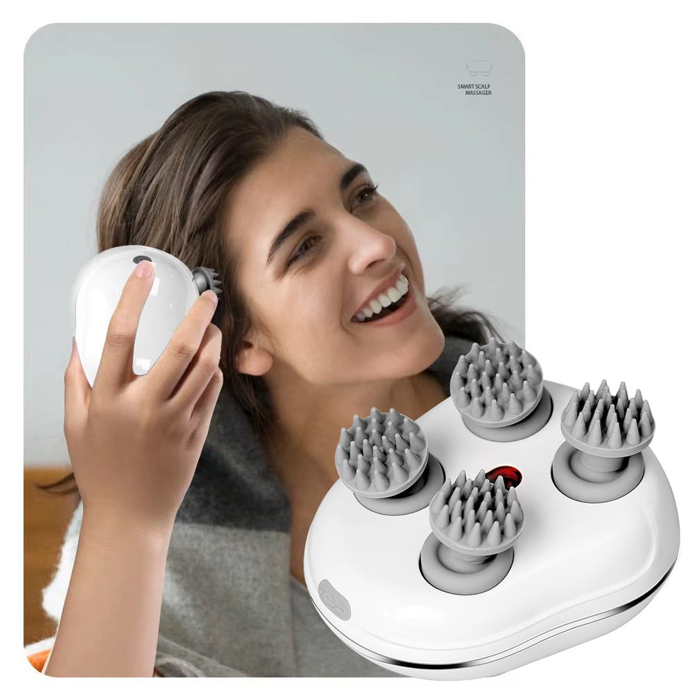 Picture of High quality head massager scalp electric head scalp massager head scalp massager Scalp Head Hair Massager Electric Health Care Antistress Relax Body Massagem Deep Saude Tissue Prevent Body Massage Multicolor