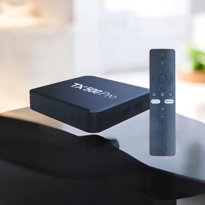 Picture of Android Tv box TX500 Pro 14k ULTRA HD 16GB ram 256 GB Storage Android 16 Available with wifi or bluetooth without display Android TV 24 Black