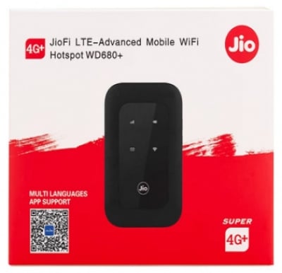 Picture of High Quality And Advanced Jio WD680+ LTE-Advanced Mobile Wi-Fi Hotspot Black