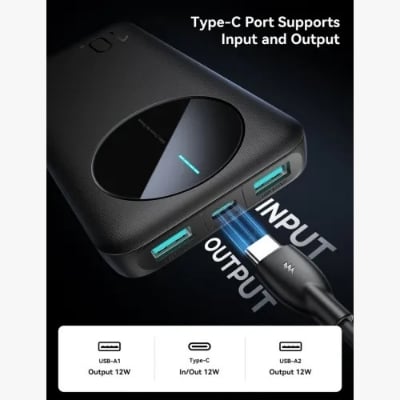 Picture of Joyroom JR-PBF12 10000mAh 12W 2.4A LED Power Bank Black