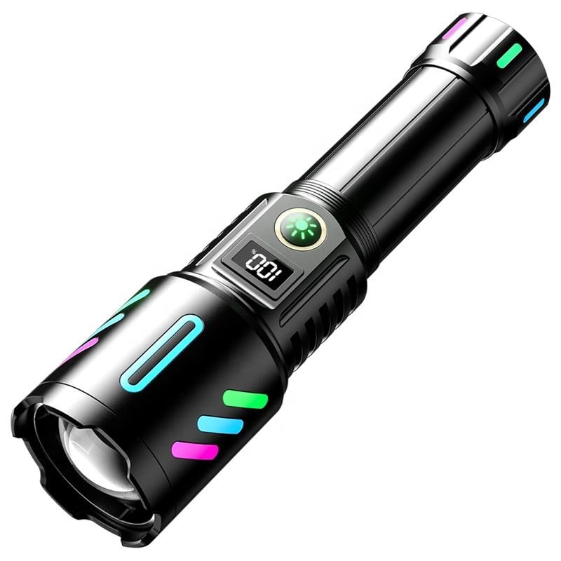 Picture of 2025 Hot Sale 20W Most Powerful White Laser 1600 Meters Long Range Rechargeable Zoom Led Torch Light With Digital Battery Display Battery Type 26650 Mah Aluminum Alloy Super Bright Flashlight Black