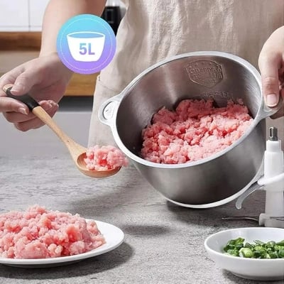 Picture of Sokany 800w 2 Speed 3L Multifunction Electric Meat Grinder Food 304 Stainless Steel Mincer, Electric Meat Grinder, Food Chopper, Meat Chopper, Food Processor, Stainless Steel Kitchen Food Processor for Meat (5L 500W), with Stainless Steel Bowl 