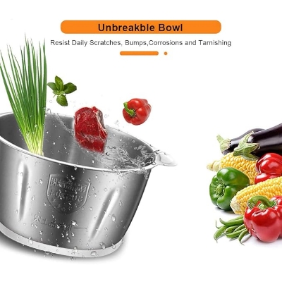 Picture of Sokany 800w 2 Speed 3L Multifunction Electric Meat Grinder Food 304 Stainless Steel Mincer, Electric Meat Grinder, Food Chopper, Meat Chopper, Food Processor, Stainless Steel Kitchen Food Processor for Meat (5L 500W), with Stainless Steel Bowl 