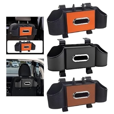 Picture of Enakshi (LABEL) Car Seat Storage Box Hanger Organizer Stowing Tidying Automotive Accessories Orange 