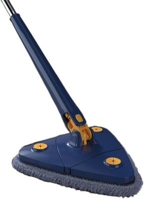 Picture of 360° Rotatable Adjustable Cleaning Mop Extendable Triangle Mop with Long Handle Hand Twist Quick Dry Mop Blue