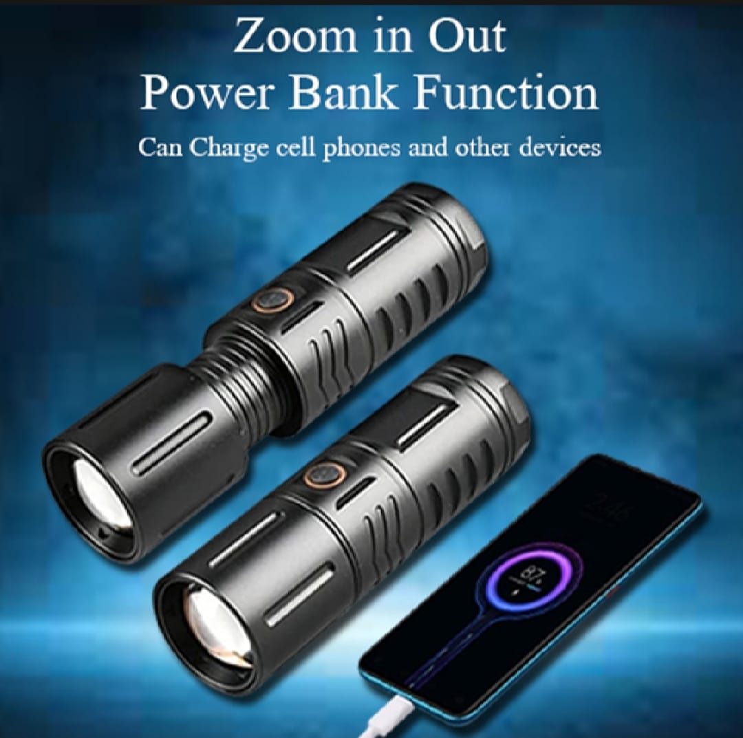 Picture of LED Tactical Portable Flashlight Light - 200000 High Lumens, Waterproof Camping Outdoor LED Torch, Torches LED Super Bright Mini Small Flashlight, Handheld LED Flashlights Black