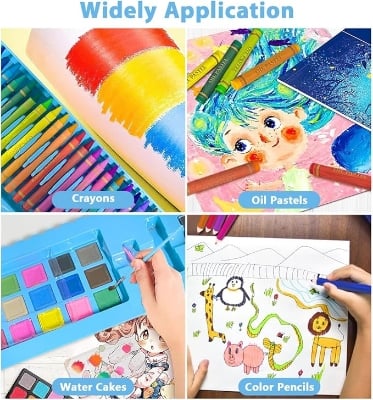 Picture of 208pcs Art Supplies Kit for Painting,Drawing Art Kit for Kids with Double Sided Trifold Easel, Oil Pastels, Crayons, Colored Pencils, Watercolor for Kids Girls Boys Teens Artist