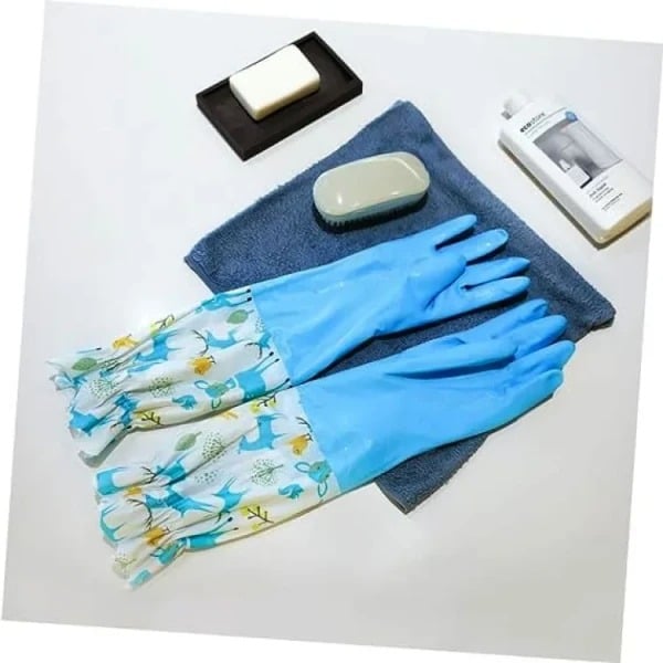 Picture of High Quality Multicolored Silicone Kitchen Dishwashing, Cleaning, Gardening, Laundry, Lab Gloves Multicolor