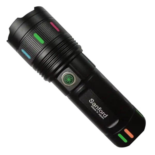 Picture of Sanford Super Bright Flashlight – White Laser LED Made in Japan 18650mAh Light Black