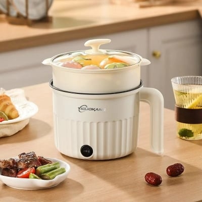Picture of New Multifunctional Mini Electric Rice Cooker | Non-Stick Cooking Pot | 1.8 L. Non-Stick Cooker Multicolor