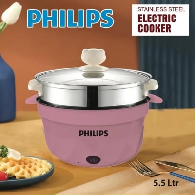 Picture of PHILIPS Electric Multicooker Multifunctional Rice Cooker Frying Pan Non-stick Cookware Multi Soup Hotpot for Kitchen PURPLE Purple