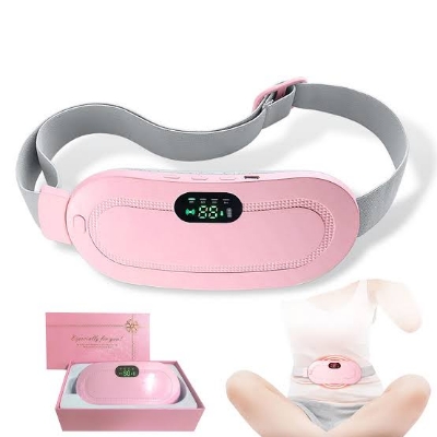 Picture of Heating pad for Period Cramps & Vibration sliming Massage belt Menstrual Heating Pad Smart Warm Palace Belt Relief Waist Pain Cramps Vibrating Abdominal Massager Electric Waist Belt Device Pink