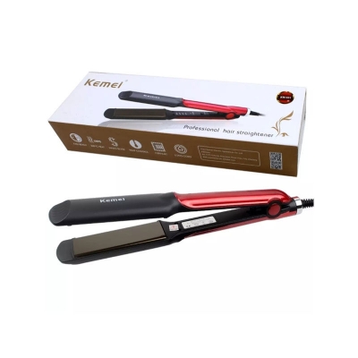 Picture of Kemei KM 531 Professional Hair Straightener Wet Dry Ceramic Coating Electric Hair Straightener Fast Heating Styling Tool Black Red Multicolor