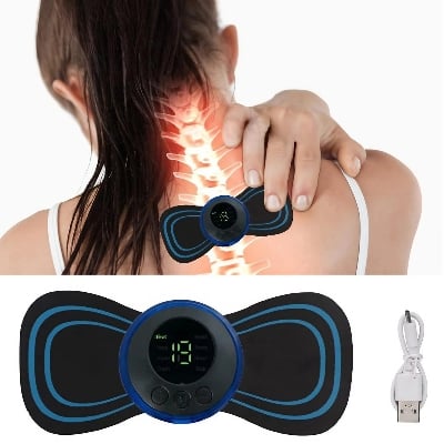 Picture of EMS Mini Massager with 2 Pad ,Muscle Stimulator Full Body Relaxation Pain Relief Black