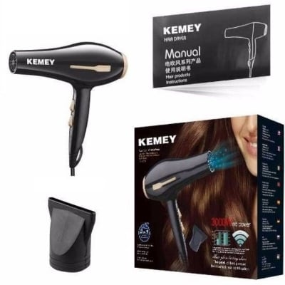 Picture of Kemei Km-2376 /2378 professional hair dryer 1000w- Black - Hair Dryer - Hair Dryer Black
